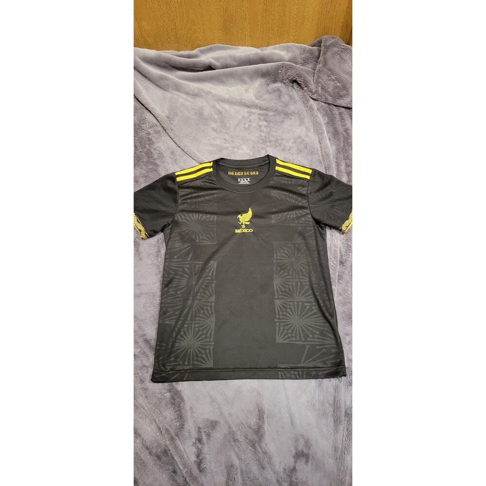 Mexico De Oro Mexico Soccer Jersey Black & Gold Youth Size 28 Futbol Shirt